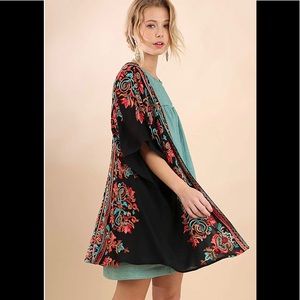 😱LAST ONE😱 Umgee Embroidered Kimono Black